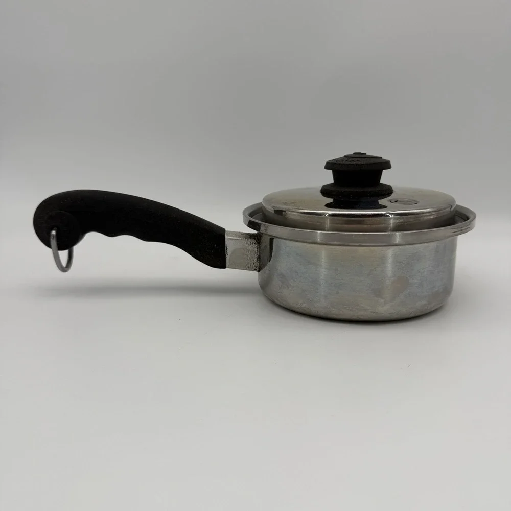 Vintage Saladmaster T304S Stainless Steel Sauce Pan Pot 1 Qt w/ Vapor Vent Lid